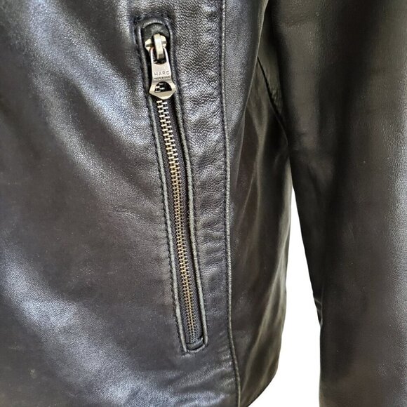 Marc New York Genuine Buttery Soft Leather Black Motorcycle Jacket Size L - Picture 8 of 16